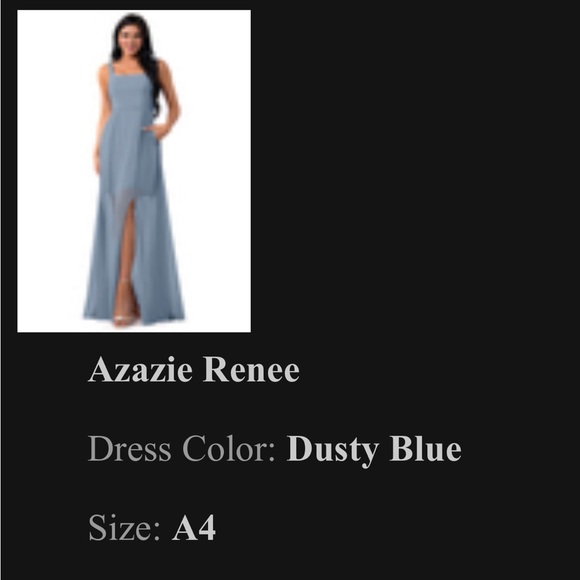 Dust Blue azazie bridesmaid dress size A4 - Picture 6 of 7